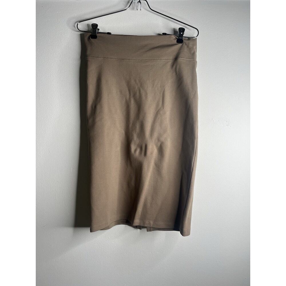 Labijou Pencil Skirt Large Full Stretchy Knee Length Brown